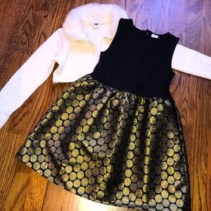 Party Dress Crewcuts Janie and Jack Fur Sweater- Christmas Holiday